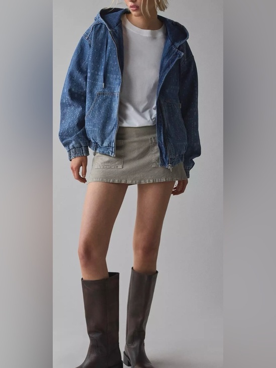 BDG Jackets & Blazers - BDG Daria Bandana Print Denim Hoodie Sweatshirt – Urban Outfitters Exclusive